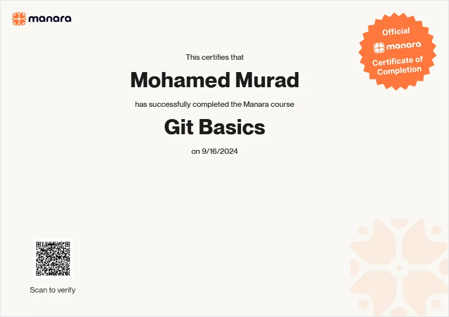 صورة شهادة Git Basics