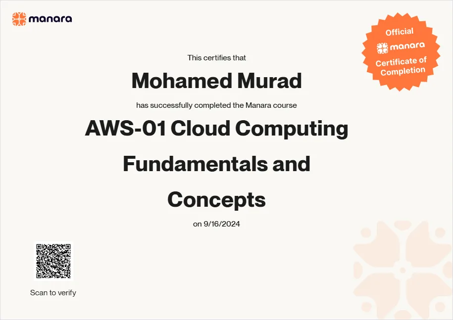 صورة AWS-01 Cloud Computing Fundamentals and Concepts
